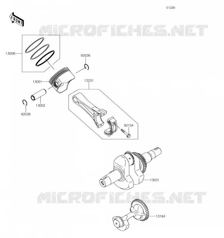 VILEBREQUIN/PISTON Kawasaki SSV 400 2019 MULE SX  KAF400JKF