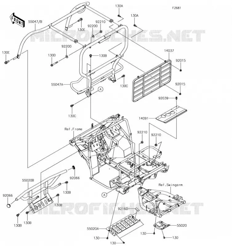 PROTECTION/CHASSIS CAB Kawasaki SSV 400 2019 MULE SX  KAF400KKF
