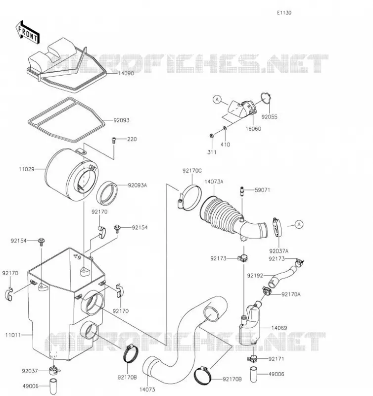 FILTRE A AIR Kawasaki SSV 400 2019 MULE SX  KAF400SKS