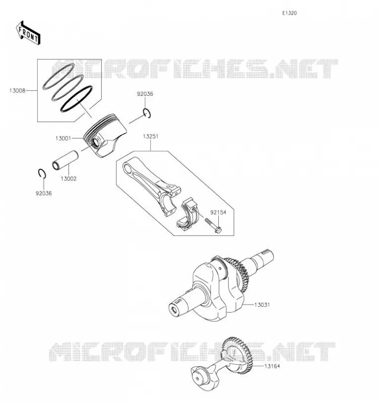 VILEBREQUIN/PISTON Kawasaki SSV 400 2019 MULE SX  KAF400TKF