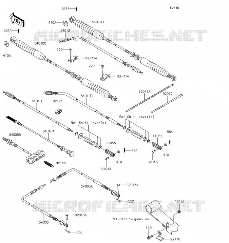 CABLES Kawasaki SSV 620 2019 MULE 4010 4X4  KAF620MKF
