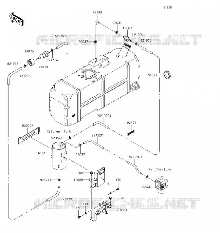SYSTEME D'EVAPORATION CARBURANT Kawasaki SSV 620 2019 MULE 4010 4X4  KAF620MKF