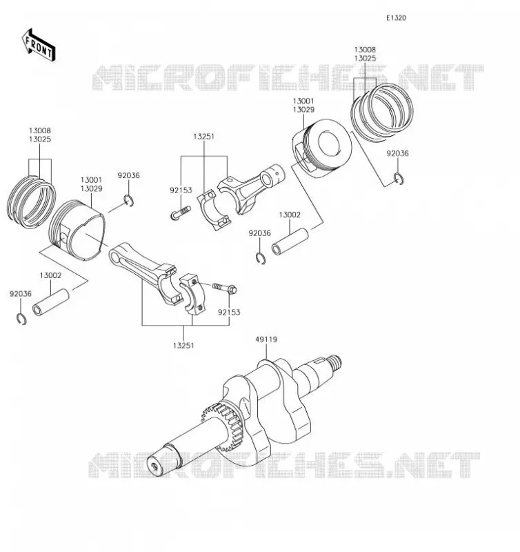 VILEBREQUIN/PISTON Kawasaki SSV 620 2019 MULE 4010 4X4  KAF620MKF