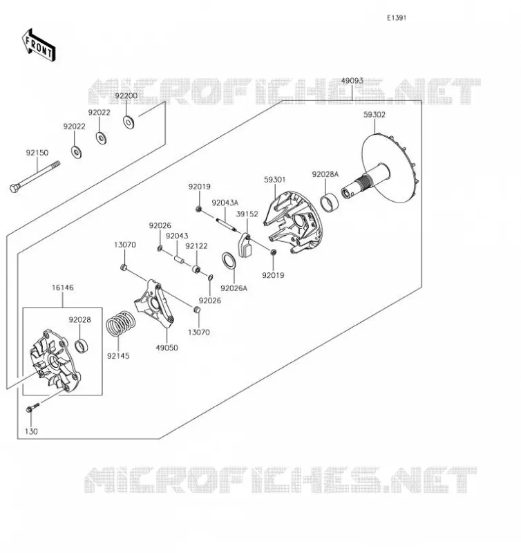 VARIATEUR Kawasaki SSV 620 2019 MULE 4000  KAF620PKF