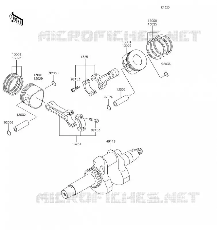 VILEBREQUIN/PISTON Kawasaki SSV 620 2019 MULE 4000  KAF620PKF