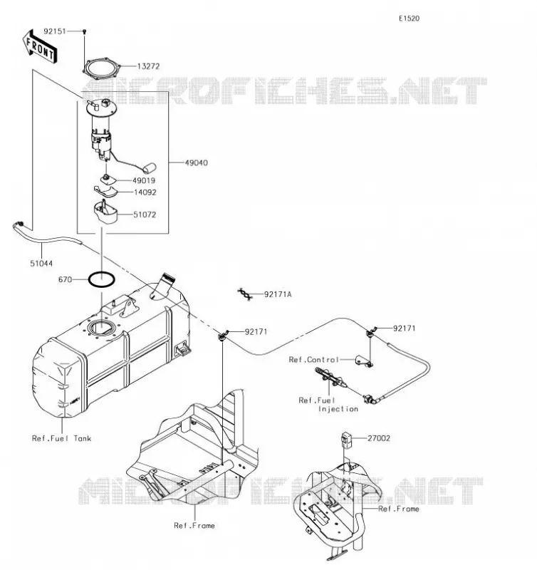 POMPE A ESSENCE Kawasaki SSV 620 2019 MULE 4000  KAF620PKF