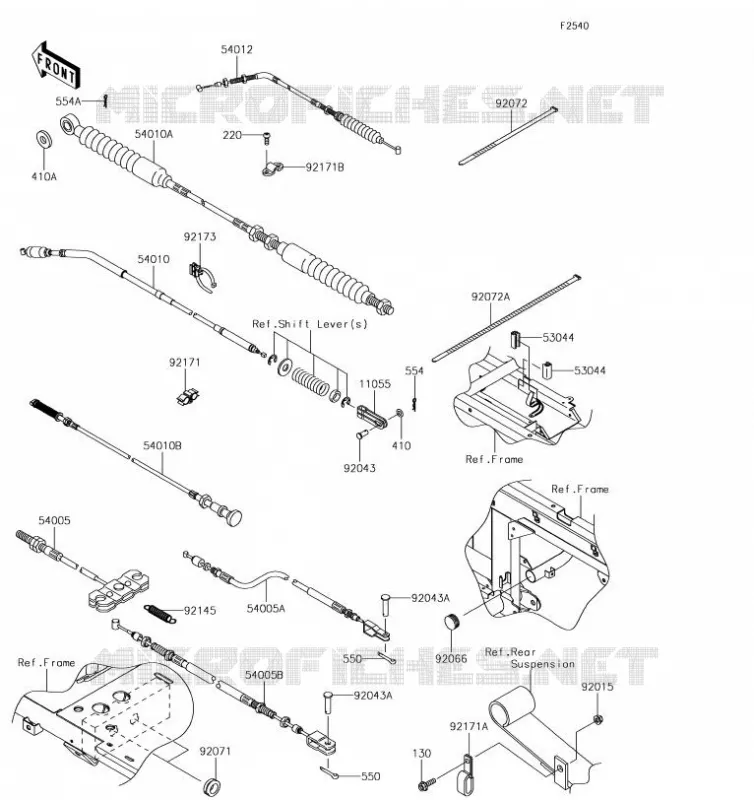 CABLES Kawasaki SSV 620 2019 MULE 4000 TRANS  KAF620WKF