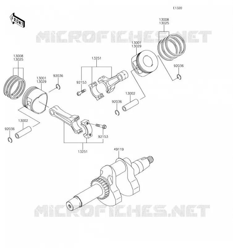 VILEBREQUIN/PISTON Kawasaki SSV 620 2019 MULE 4000 TRANS  KAF620WKF