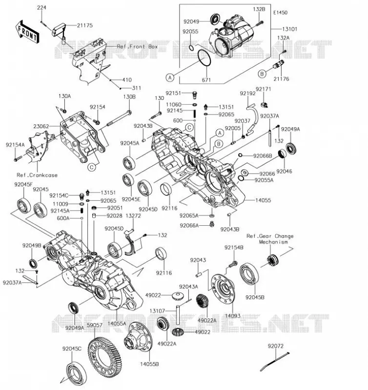 PONT Kawasaki SSV 820 2019 MULE PRO-FXT  KAF820AKF