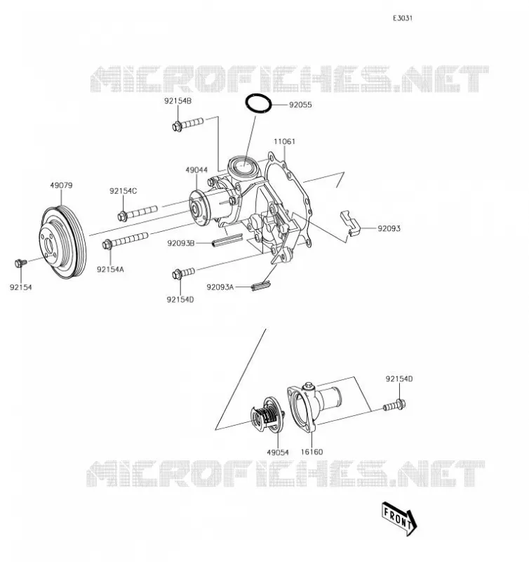 POMPE &Agrave; EAU Kawasaki SSV 820 2019 MULE PRO-FXT EPS  KAF820BKF
