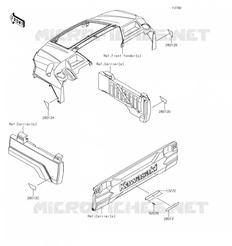 CATADIOPTRES(CN) Kawasaki SSV 820 2019 MULE PRO-FXT EPS  KAF820BKF