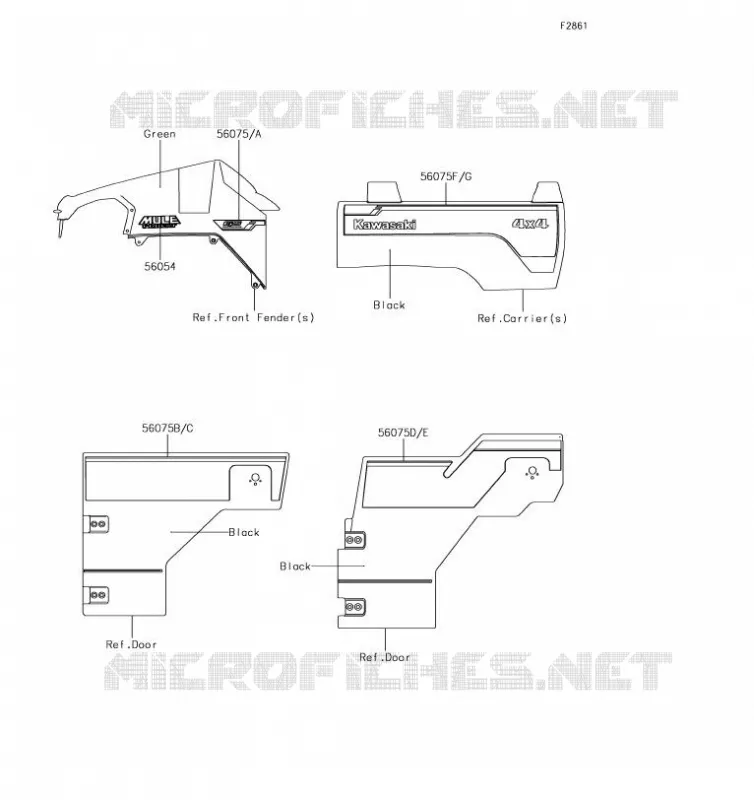 Decals(Green)(BJF/BKF) Kawasaki SSV 820 2019 MULE PRO-FXT EPS  KAF820BKF