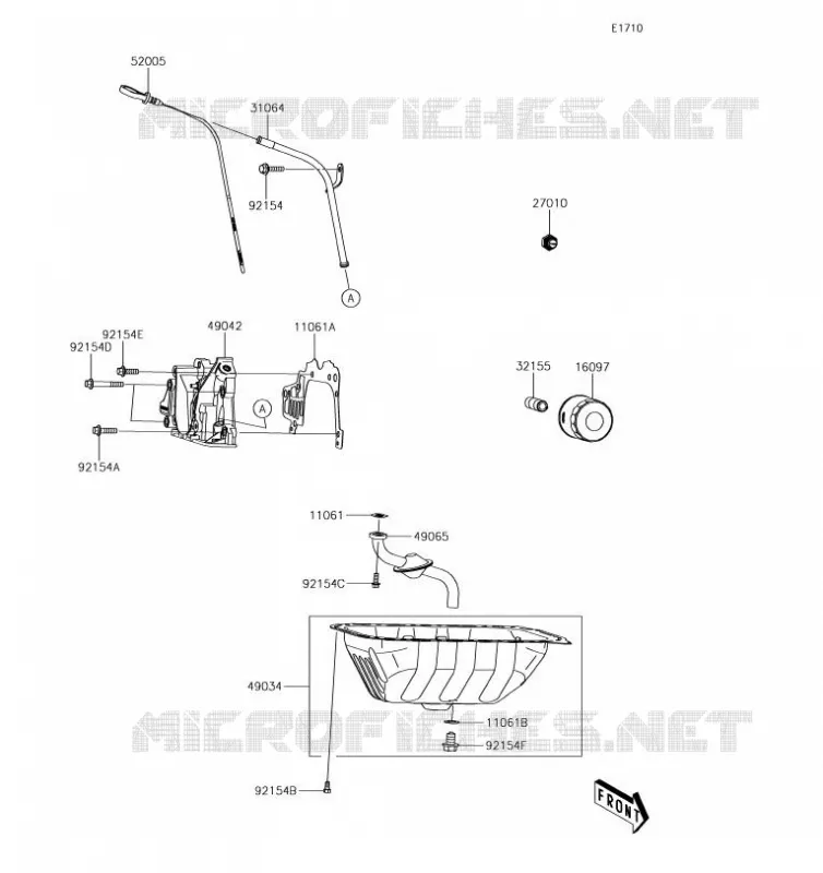 POMPE A HUILE/FILTRE &Agrave; HUILE Kawasaki SSV 820 2019 MULE PRO-FXT  KAF820CKF