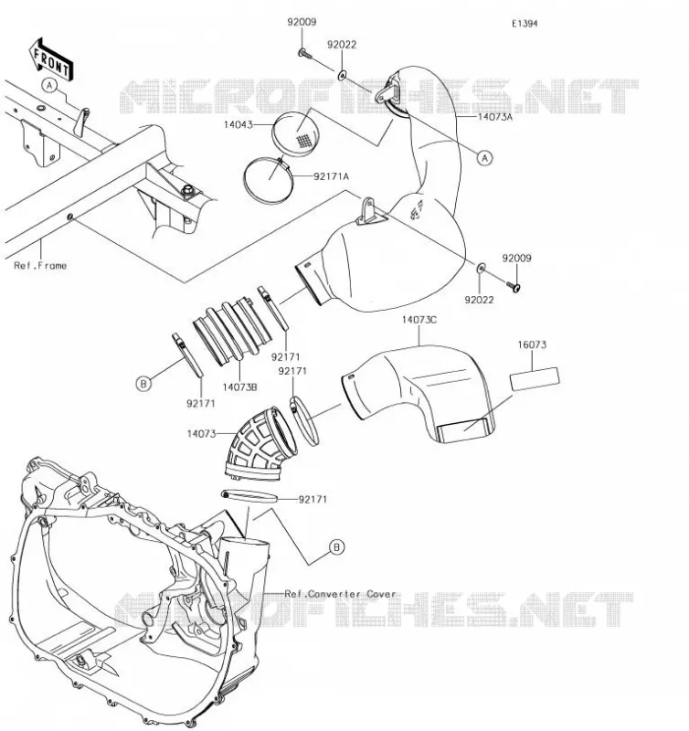 FILTRE A AIR - CONVERTISSEUR Kawasaki SSV 820 2019 MULE PRO-FXT  KAF820DKF