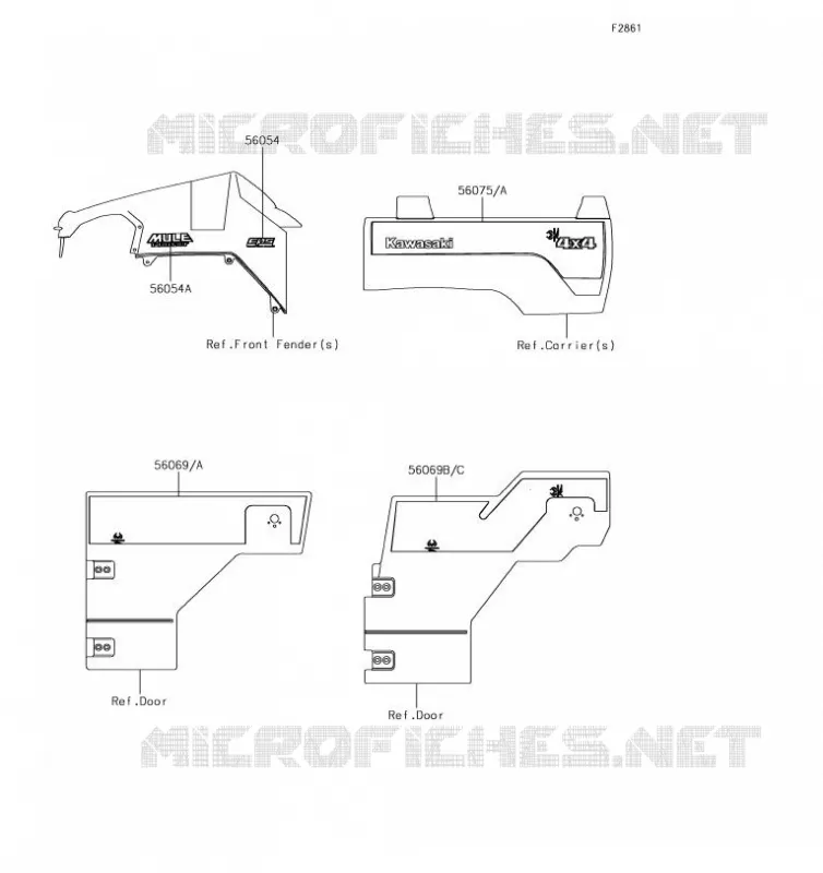 STICKER Kawasaki SSV 820 2019 MULE PRO-FXT  KAF820DKF