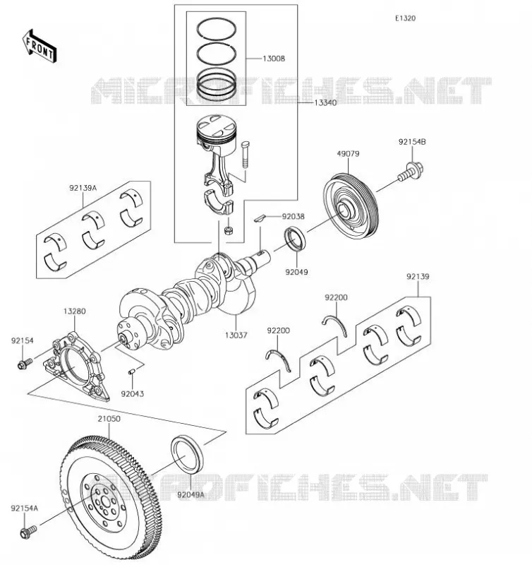 VILEBREQUIN/PISTON Kawasaki SSV 820 2019 MULE PRO-FX  KAF820EKF