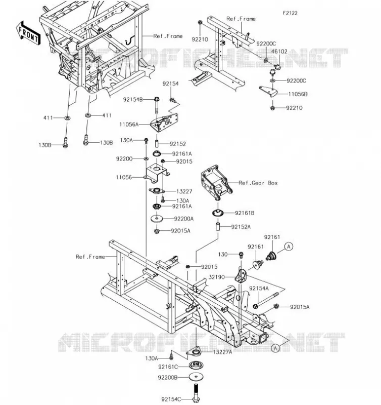 SUPPORT MOTEUR Kawasaki SSV 820 2019 MULE PRO-FX  KAF820FKF