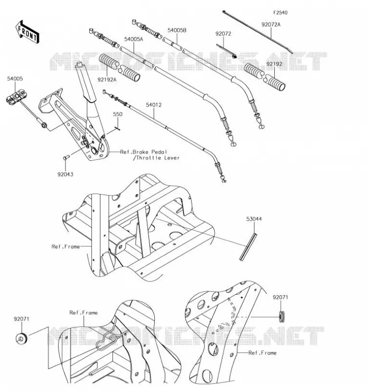 CABLES Kawasaki SSV 820 2019 MULE PRO-FX  KAF820GKF