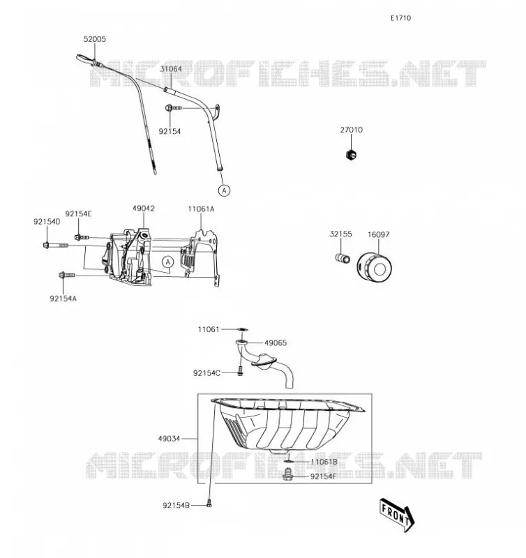 POMPE A HUILE/FILTRE &Agrave; HUILE Kawasaki SSV 820 2019 MULE PRO-FX  KAF820GKF