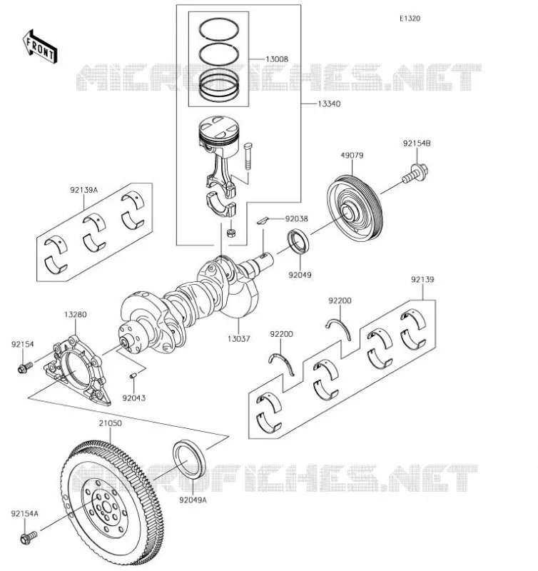 VILEBREQUIN/PISTON Kawasaki SSV 820 2019 MULE PRO-FX  KAF820GKF
