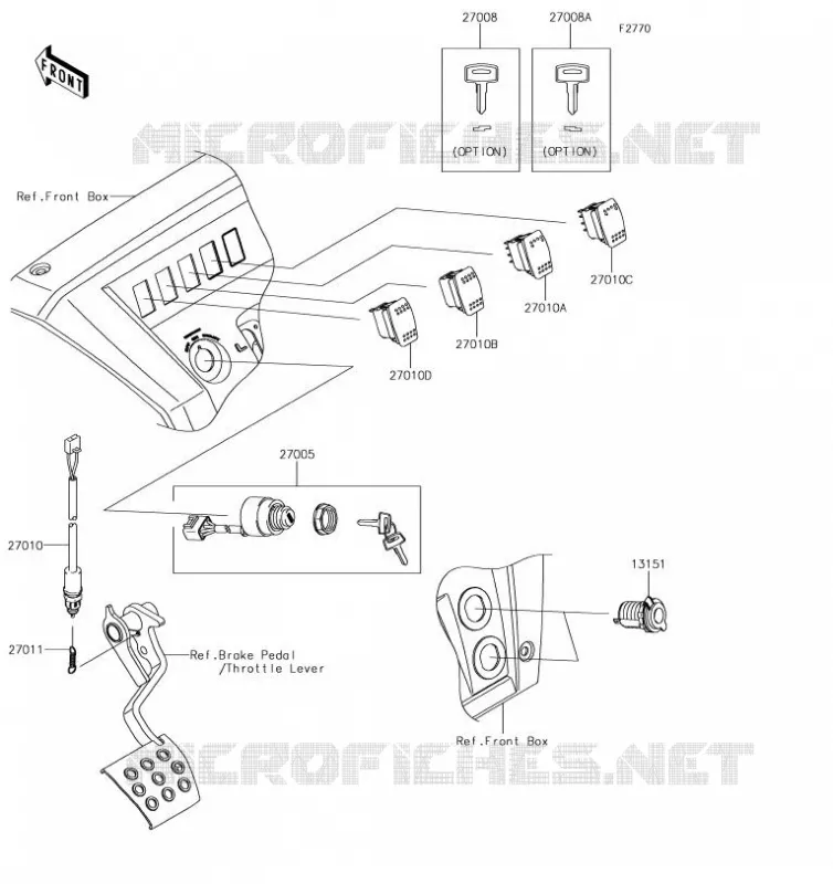 CONTACTEUR Kawasaki SSV 820 2019 MULE PRO-FXR  KAF820KKF