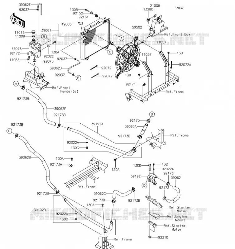 RADIATEUR Kawasaki SSV 820 2019 MULE PRO-FXR  KAF820KKF