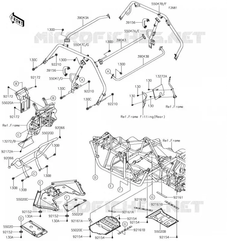 PROTECTION/CHASSIS CAB Kawasaki SSV 800 2019 TERYX  KRF800HKF