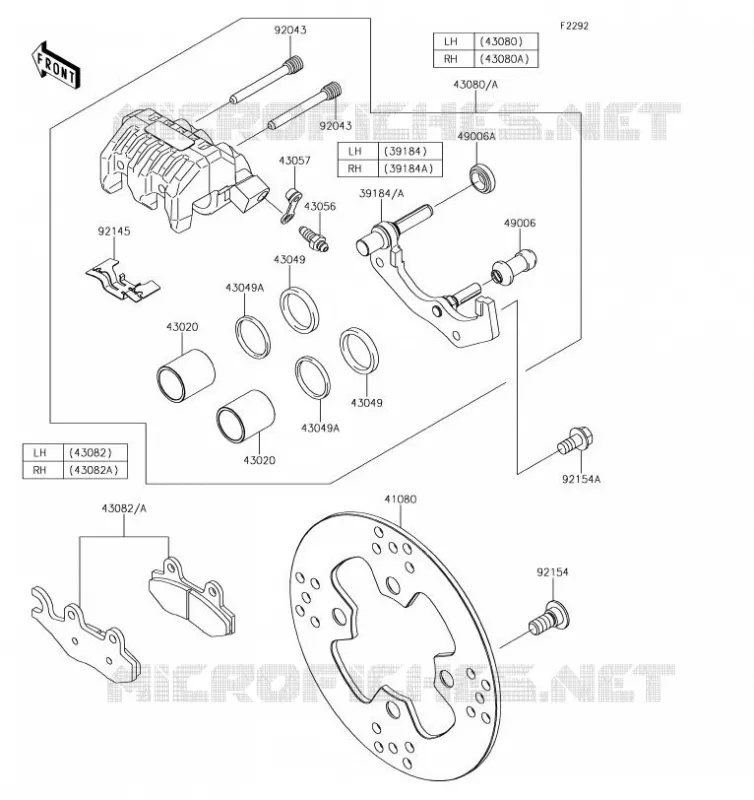 FREIN AVANT Kawasaki SSV 800 2019 TERYX 4  KRT800GKF