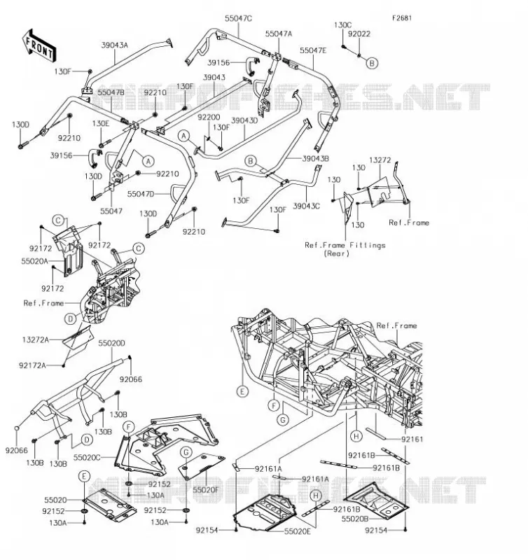 PROTECTION/CHASSIS CAB Kawasaki SSV 800 2019 TERYX 4  KRT800GKF