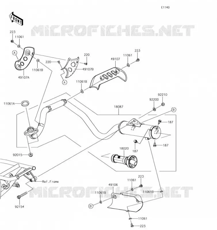 &Eacute;CHAPPEMENT Kawasaki TOUT-TERRAIN 110 2019 KLX110  KLX110CKF