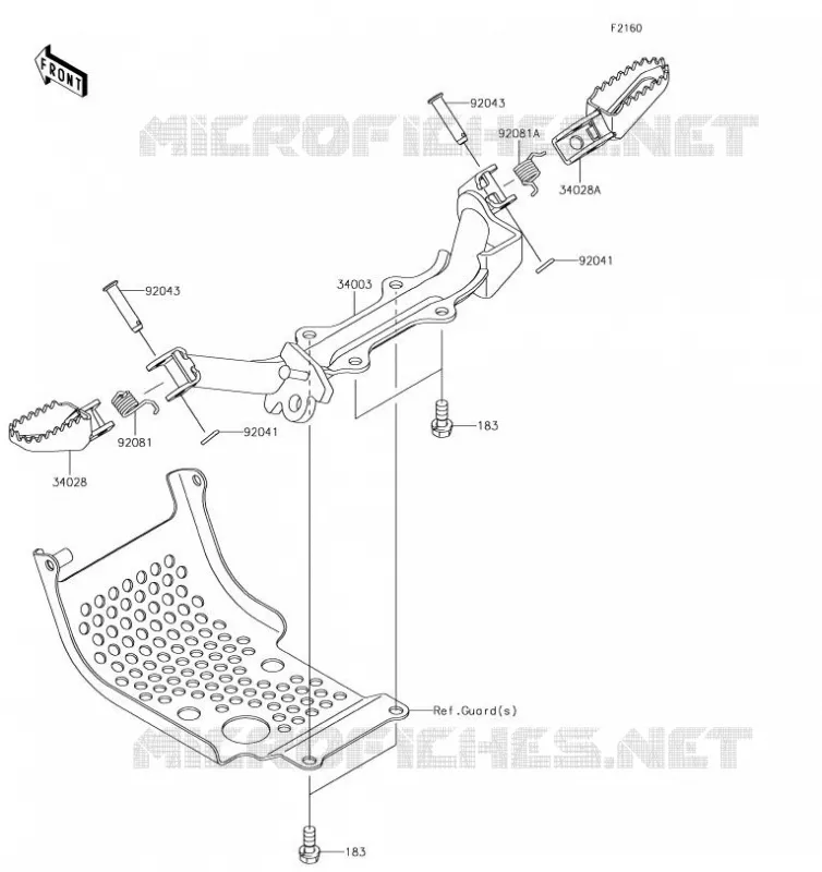 REPOSE PIED Kawasaki TOUT-TERRAIN 110 2019 KLX110  KLX110CKF