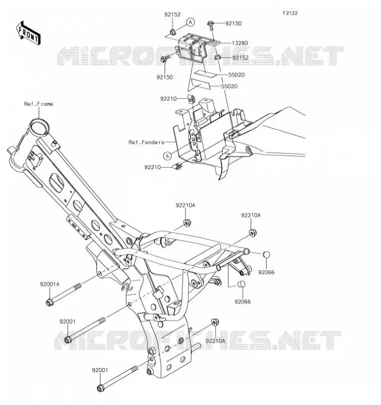 SUPPORT MOTEUR Kawasaki TOUT-TERRAIN 110 2019 KLX110  KLX110CKF