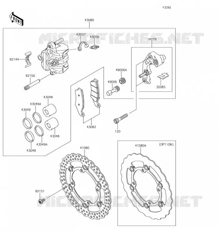 FREIN AVANT Kawasaki TOUT-TERRAIN 450 2019 KLX450R  KLX450AKF
