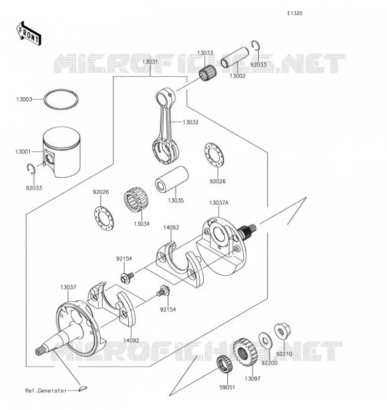 VILEBREQUIN/PISTON Kawasaki TOUT-TERRAIN 100 2019 KX100  KX100FKF