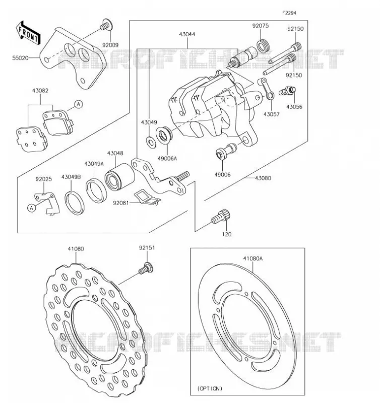 FREIN ARRIERE Kawasaki TOUT-TERRAIN 85 2019 KX85  KX85CKF