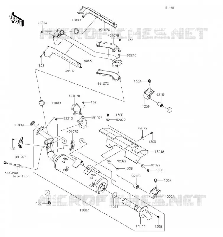 &Eacute;CHAPPEMENT Kawasaki QUAD 750 2020 BRUTE FORCE 750 4X4I EPS  KVF750GLF