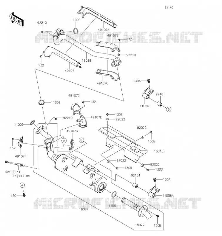 &Eacute;CHAPPEMENT Kawasaki QUAD 750 2020 BRUTE FORCE 750 4X4I EPS  KVF750GLF