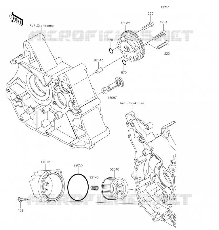 POMPE A HUILE/FILTRE &Agrave; HUILE Kawasaki MOTOS 125 2020 Z125 PRO  BR125JLF