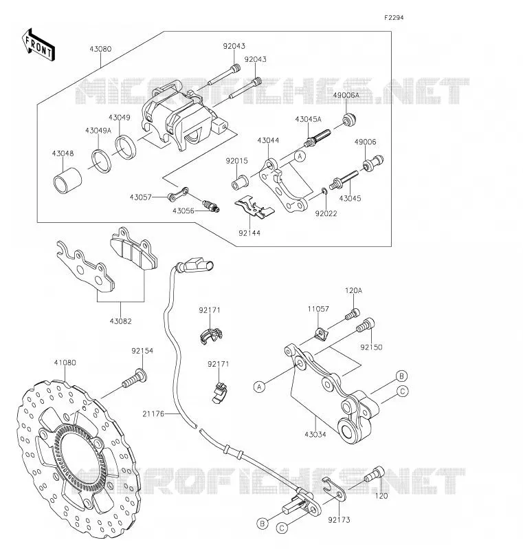 FREIN ARRIERE Kawasaki MOTOS 125 2020 Z125  BR125KLF