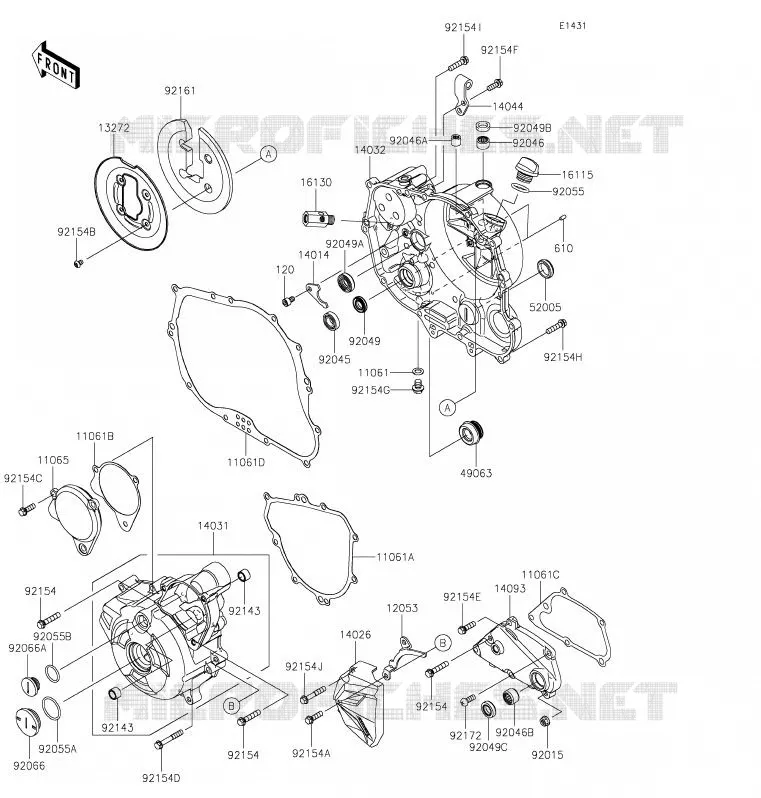 COUVERCLES MOTEUR Kawasaki MOTOS 125 2020 NINJA 125  BX125ALF