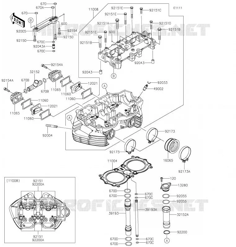 CULASSE Kawasaki MOTOS 800 2020 W800 STREET  EJ800BLF