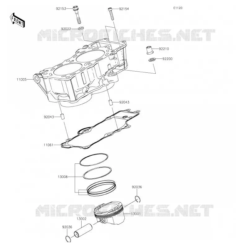 CYLINDRE/PISTON Kawasaki MOTOS 650 2020 VULCAN S  EN650CLF