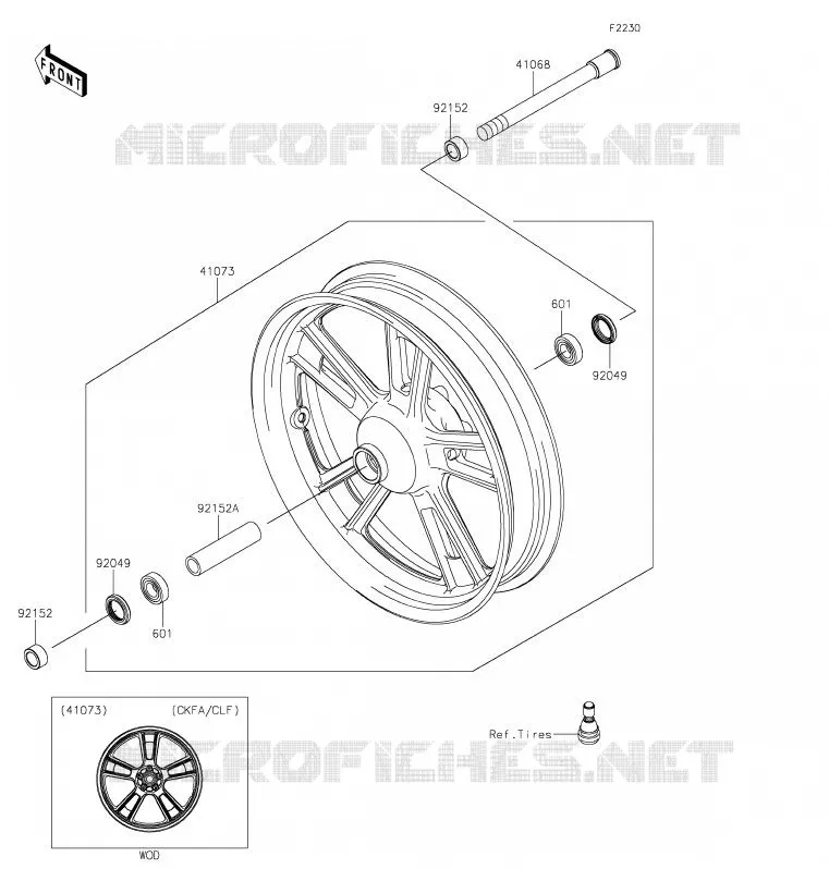 ROUE AVANT Kawasaki MOTOS 650 2020 VULCAN S  EN650CLF