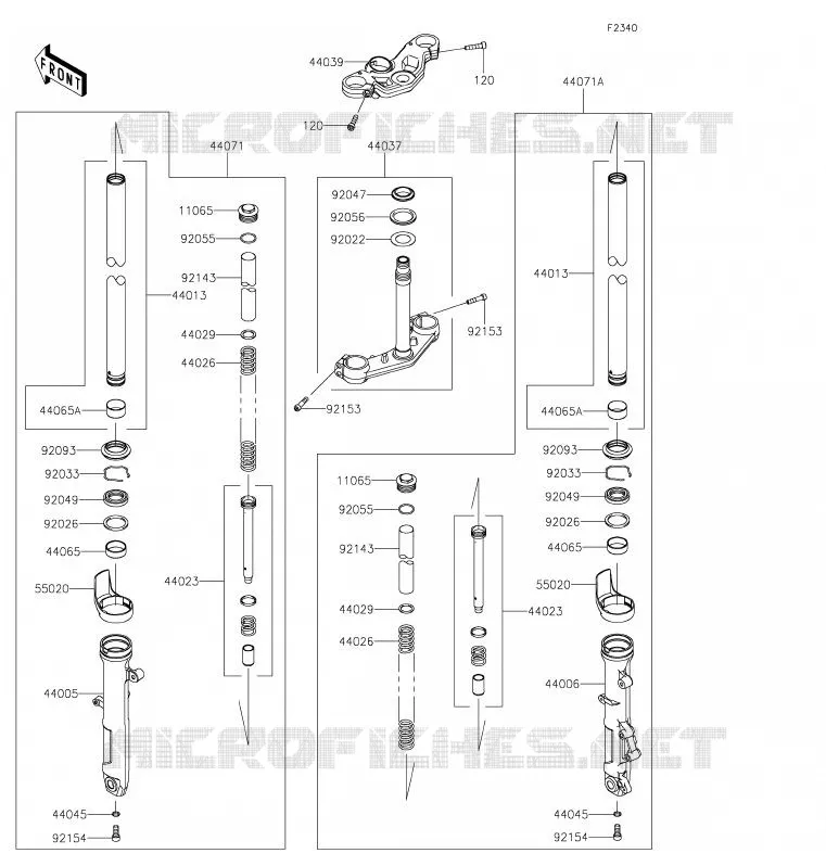 FOURCHE Kawasaki MOTOS 400 2020 NINJA 400  EX400GLFA