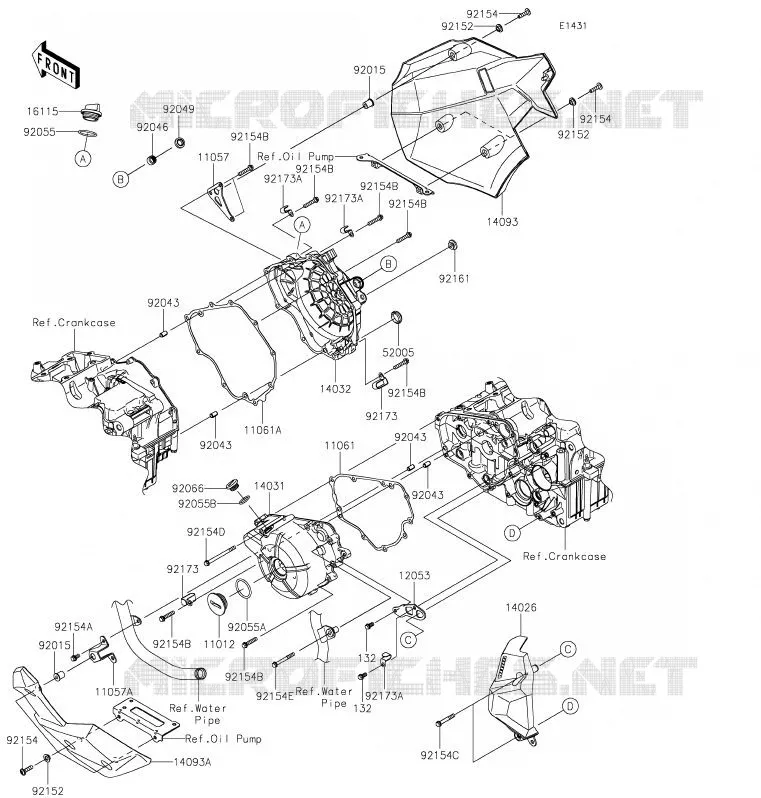 COUVERCLES MOTEUR Kawasaki MOTOS 300 2019 VERSYS-X 300  KLE300CKF