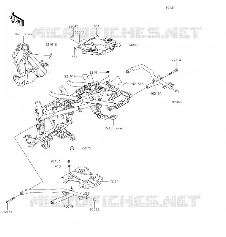 PIECE DE CADRE (COUVERTURE) Kawasaki MOTOS 300 2019 VERSYS-X 300  KLE300CKF