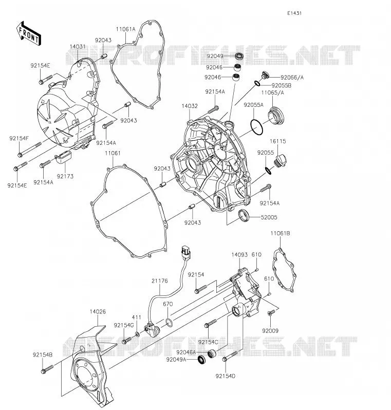 COUVERCLES MOTEUR Kawasaki MOTOS 650 2020 VERSYS 650  KLE650FLF