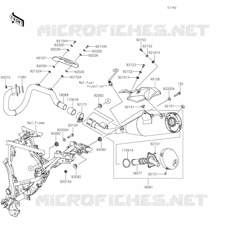 &Eacute;CHAPPEMENT Kawasaki TOUT-TERRAIN 230 2020 KLX230  KLX230BLF