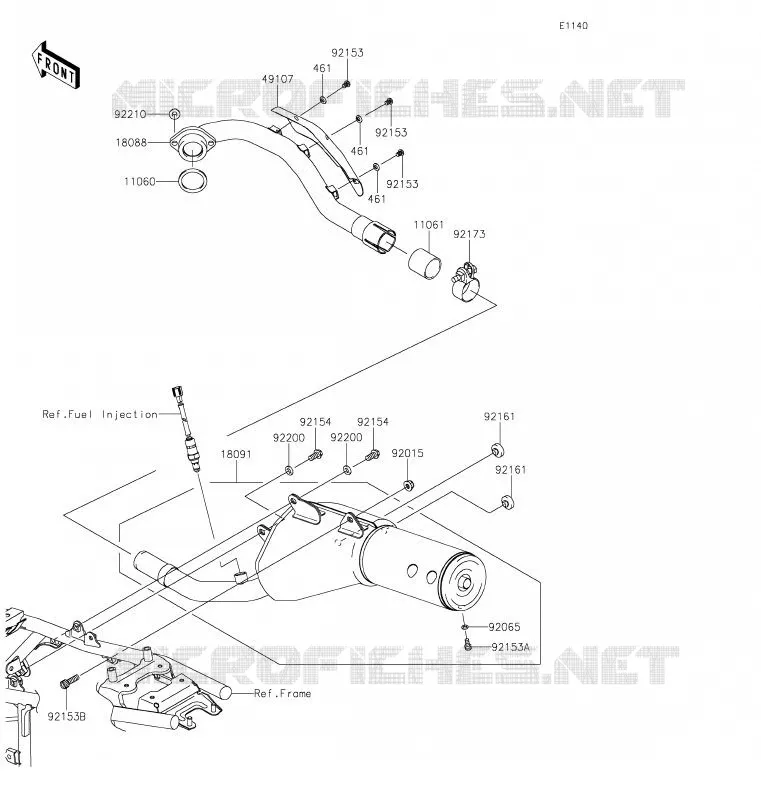 &Eacute;CHAPPEMENT Kawasaki MOTOS 250 2020 KLX250  KLX250SLF