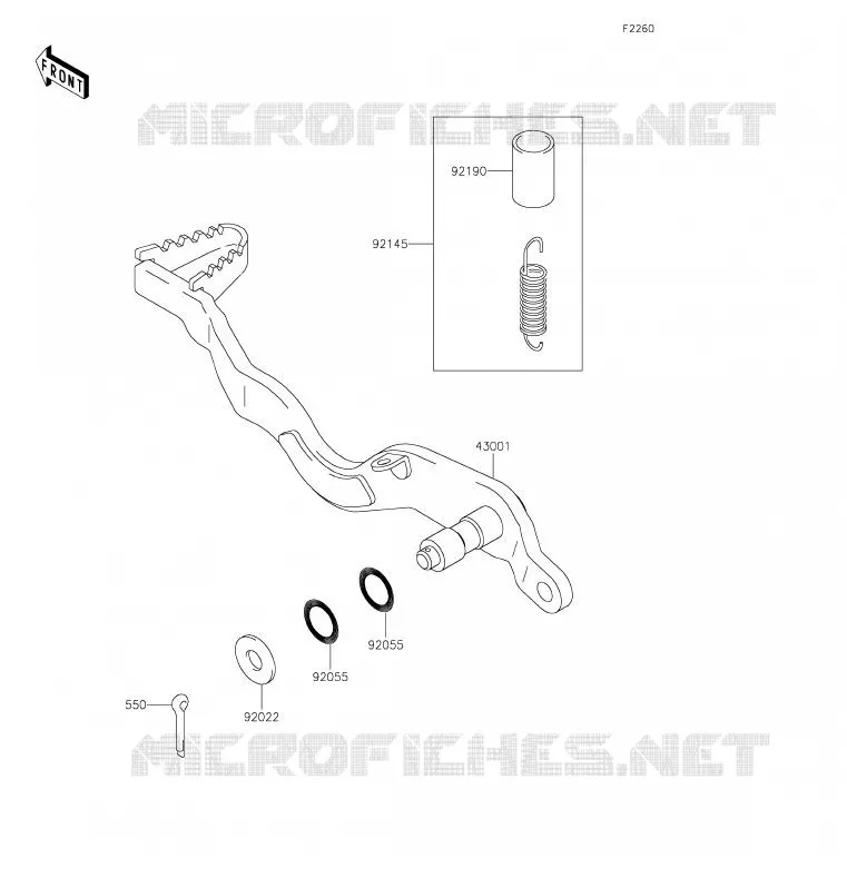 PEDALE DE FREIN Kawasaki MOTOS 250 2020 KLX250  KLX250SLF
